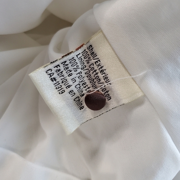 Vintage Dynamite Embroidered A-line Strapless Smocked Scallop Hem Dress White - Picture 9 of 11